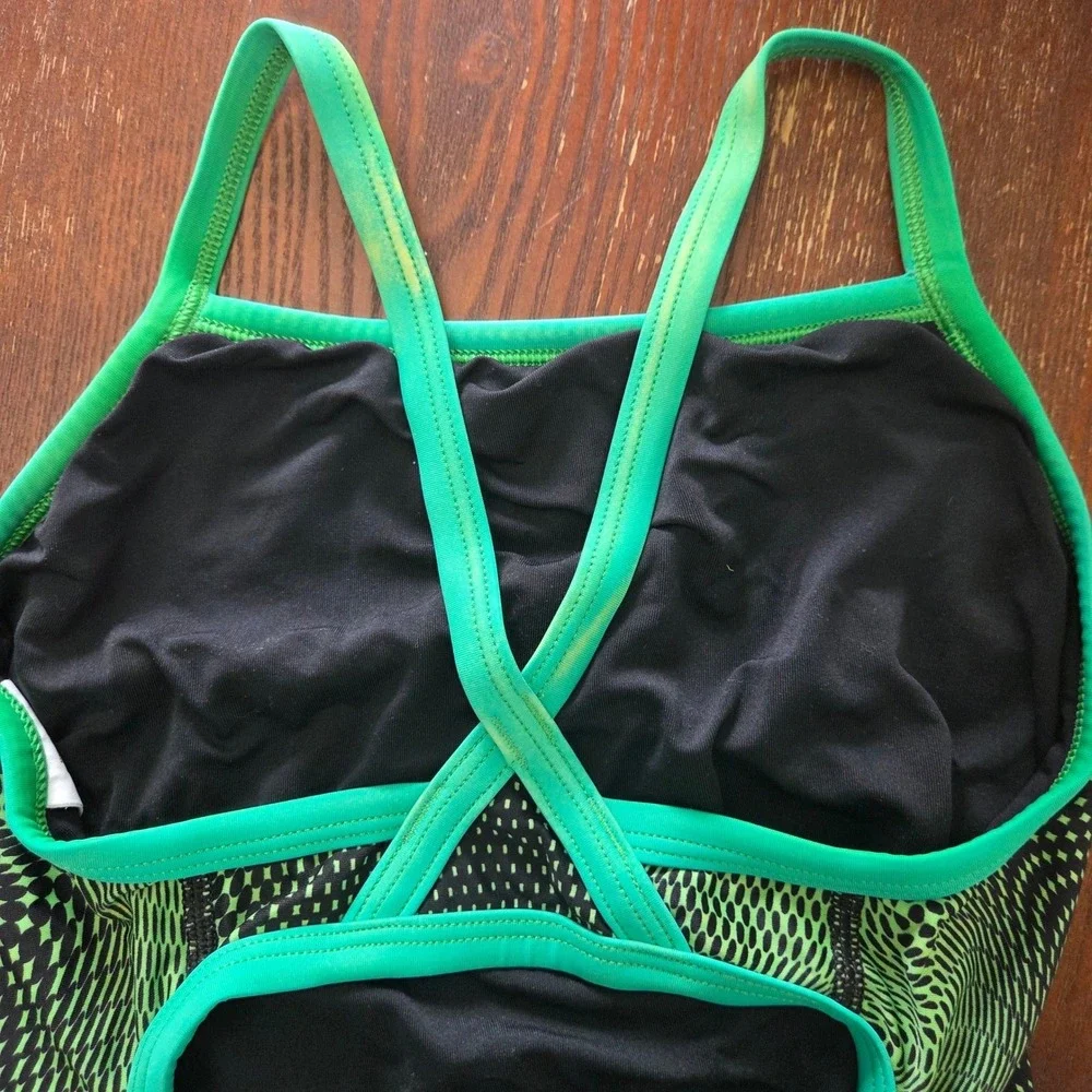 Speedo Crossback PowerFLEX Eco One Piece Swimsuit Competitive Swim Size 28